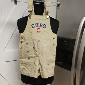Beige Cubs Overalls with Embroidery